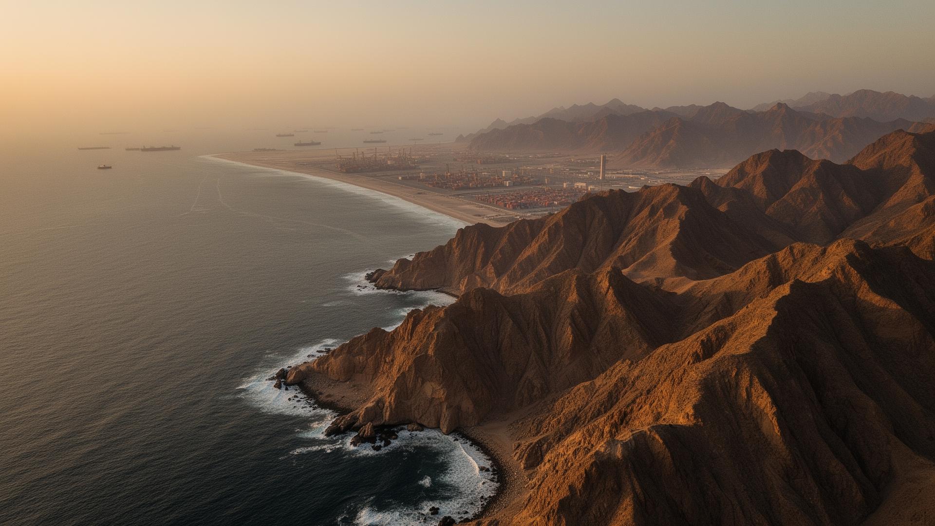 Omani coastline at golden hour